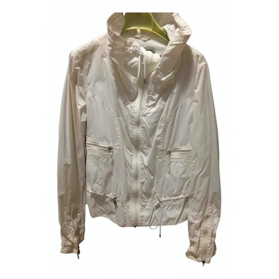 Pre-owned Armani Jeans Trench Coat In White