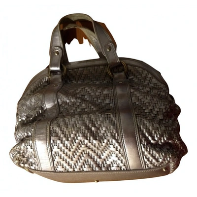 Pre-owned Emporio Armani Leather Handbag In Silver