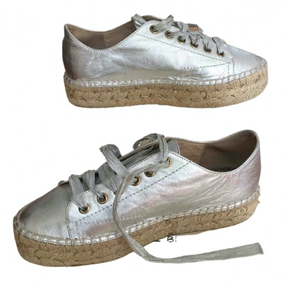 Pre-owned La Corde Blanche Leather Trainers In Silver