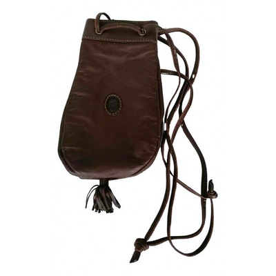 Pre-owned Trussardi Leather Crossbody Bag In Brown