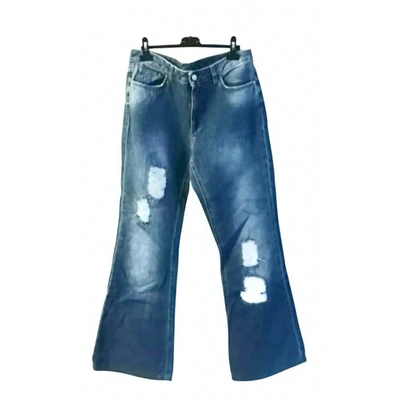 Pre-owned Manila Grace Trousers In Blue