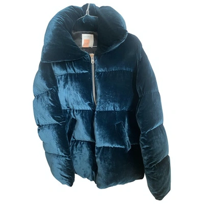 Pre-owned Sandro Fall Winter 2019 Blue Velvet Coat