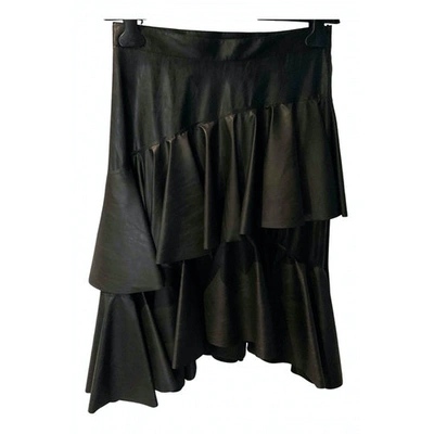 Pre-owned Philosophy Di Lorenzo Serafini Vegan Leather Maxi Skirt In Black