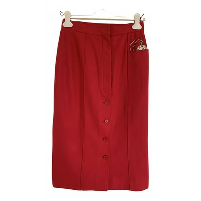 Pre-owned Les Copains Maxi Skirt In Red