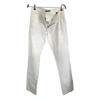 Pre-owned John Varvatos Straight Jeans In White