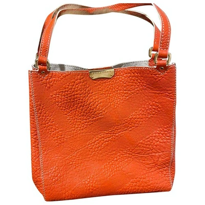 Pre-owned Burberry Woodbury Leather Bag In Orange