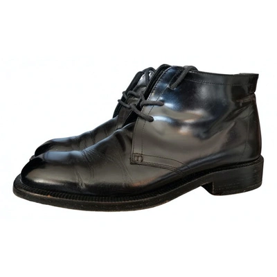 Pre-owned Hugo Boss Leather Boots In Black