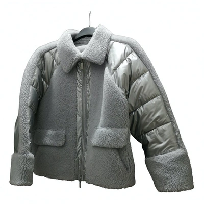 Pre-owned Marella Faux Fur Puffer In Grey