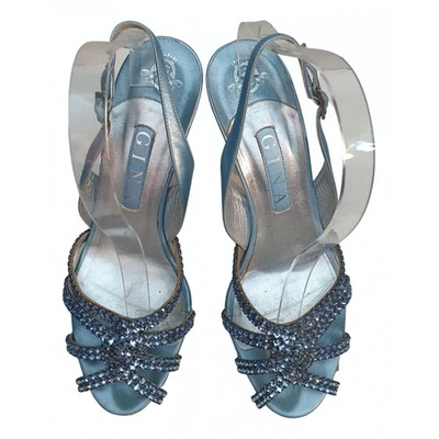 Pre-owned Gina Leather Heels In Blue
