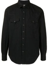 SAINT LAURENT POINTED COLLAR WESTERN DENIM SHIRT