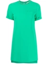 Alice And Olivia Catalina Strong-shoulder T-shirt Dress In Green