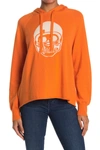 Skull Cashmere Collegiate  Hoodie In Navel Orange/chalk Skull