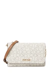 Calvin Klein Pindot Logo Crossbody Chain Wallet Bag In Alm Kha/ca