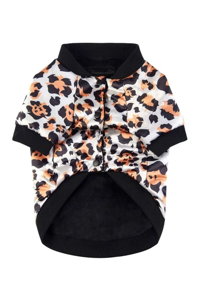 Fresh Pawz Leopard Print Satin Jacket Dog Clothing In Mul