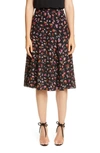 ALTUZARRA FLORAL PRINT A-LINE SILK SKIRT,840106351268