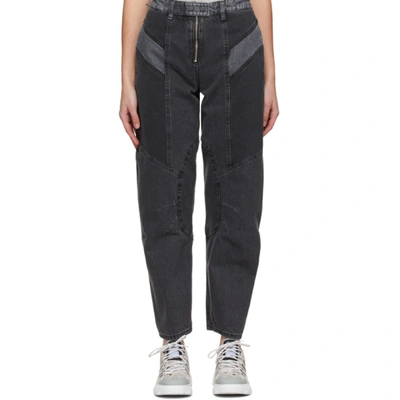 Mcq By Alexander Mcqueen Grey Motor Paneled Jeans In 1999 Black/grey Wash