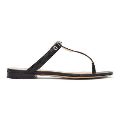 Givenchy Elba Logo-detailed Leather Sandals In Black