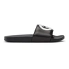 Gucci Interlocking G Leather Slide Sandal In Black