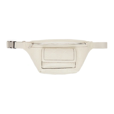 Gucci Off-white Gg Embossed Belt Bag In 9022 Mystic White