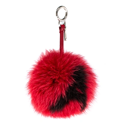 Pre-owned Fendi Red Fox Fur Letter A Bag Charm
