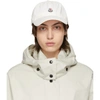 Moncler White Logo Baseball Cap In Ivory