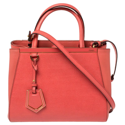 Pre-owned Fendi Orange Leather Mini 2jours Tote