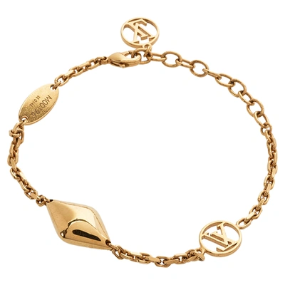 Pre-owned Louis Vuitton Gold Tone Malletage Supple Bracelet