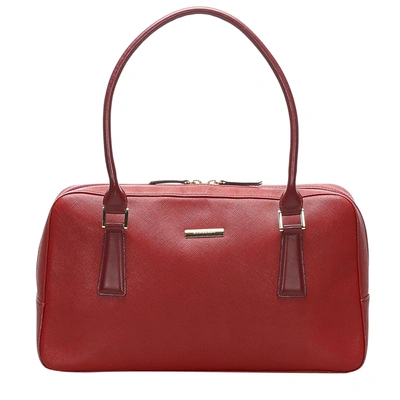 Pre-owned Burberry Red Leather Satchel Bag