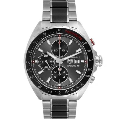 Pre-owned Tag Heuer Grey Stainless Steel Formula 1 Calibre16 Chronograph Caz2012 Men's Wristwatch 44 Mm