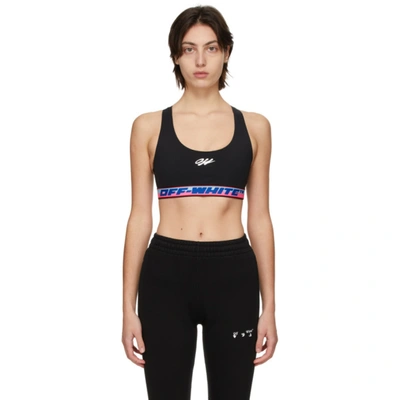 Off-white Black Athleisure Sports Bra