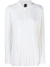 Norma Kamali Ivory White Concealed Button Shirt In Ivory