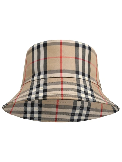 Burberry New Oanek Bucket Check Hat In Beige
