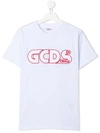 GCDS TEEN LOGO-EMBROIDERED T-SHIRT