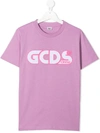 GCDS TEEN LOGO-EMBROIDERED T-SHIRT