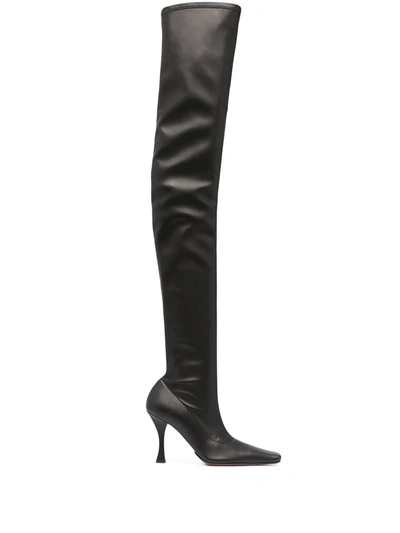 Proenza Schouler Ruched Over The Knee Boots In Black