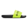 GIVENCHY YELLOW LOGO FLAT SANDALS