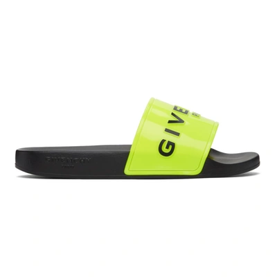 Givenchy Yellow Logo Flat Sandals