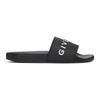 Givenchy Black Flat Slides With Logo In Polyurethane Man In 001 Black