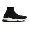 BALENCIAGA BLACK CLEAR SOLE SPEED SNEAKERS