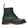 DR. MARTENS' GREEN SMOOTH 1460 BOOTS