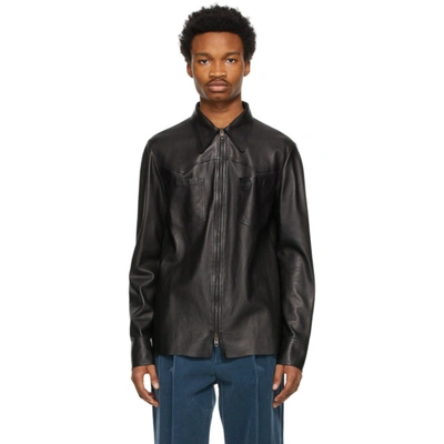 Gucci Black Nappa Leather Jacket In 1000 Black