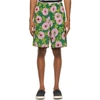 GUCCI GREEN KEN SCOTT EDITION SILK FLORAL PRINT SHORTS