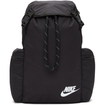 Nike Black Heritage Backpack In Black/white