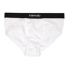 Tom Ford Mens White Branded-waistband Fitted Pack Of Two Stretch-cotton Briefs L In 100 White