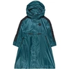 Moncler Brunilda Hooded Windbreaker Petrol Green In White