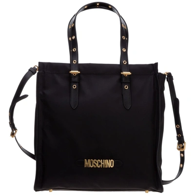 Moschino Lettering Logo Tote Bag In Black