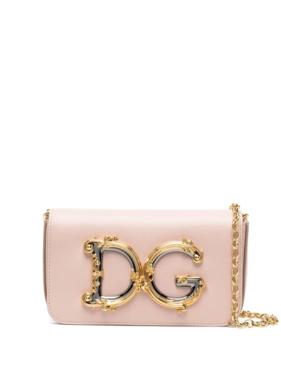 Dolce & Gabbana Mini Borsa Logo In Nude & Neutrals