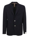 ELEVENTY COTTON BLEND SINGLE BREASTED BLAZER IN BLUE