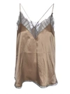 Iro Berwyn Lace-trimmed Silk-charmeuse Camisole In Camel