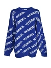 VETEMENTS LOGO SWEATER IN ROYAL BLUE